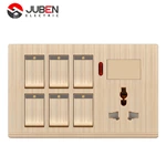 6 GANG SWITCH MF SOCKET AND INDICATOR WITH DIMMER PROVISION