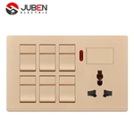 6 GANG SWITCH + MF SOCKET AND INDICATOR WITH DIMMER PROVISION