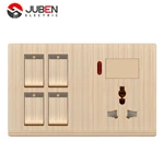 4 GANG SWITCH MF SOCKET AND INDICATOR WITH DIMMER PROVISION