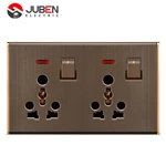2 GANG + DOUBLE 16A SOCKET + MF SOCKET + INDICATOR