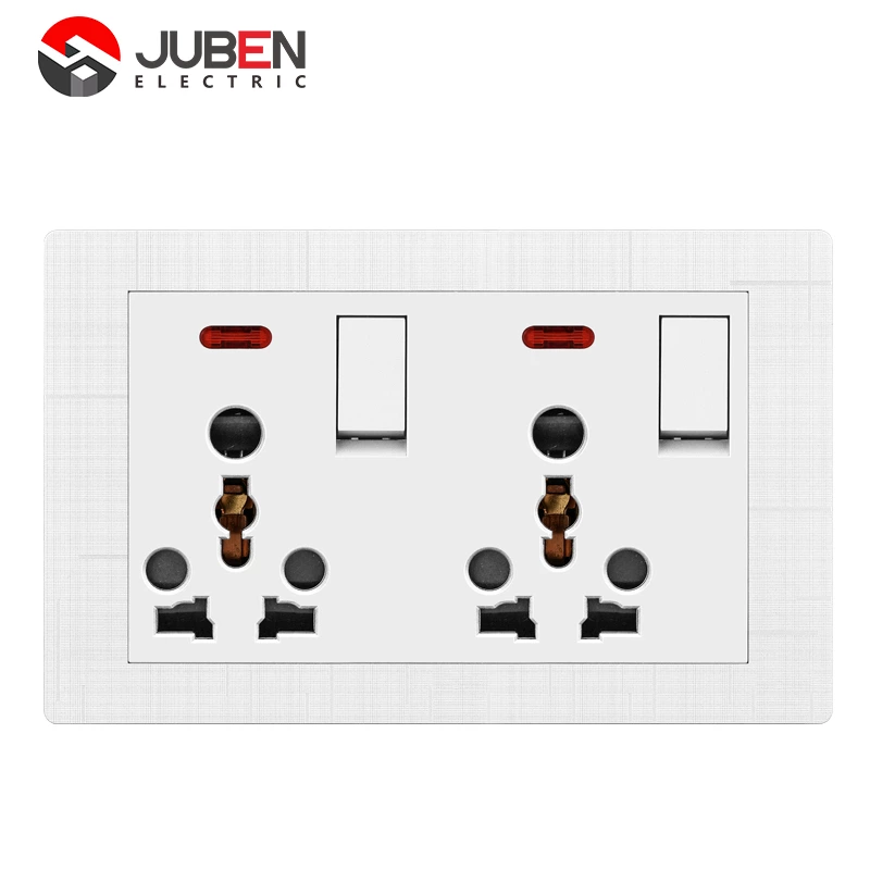 2 GANG DOUBLE UNIVERSAL SOCKET INDICATOR