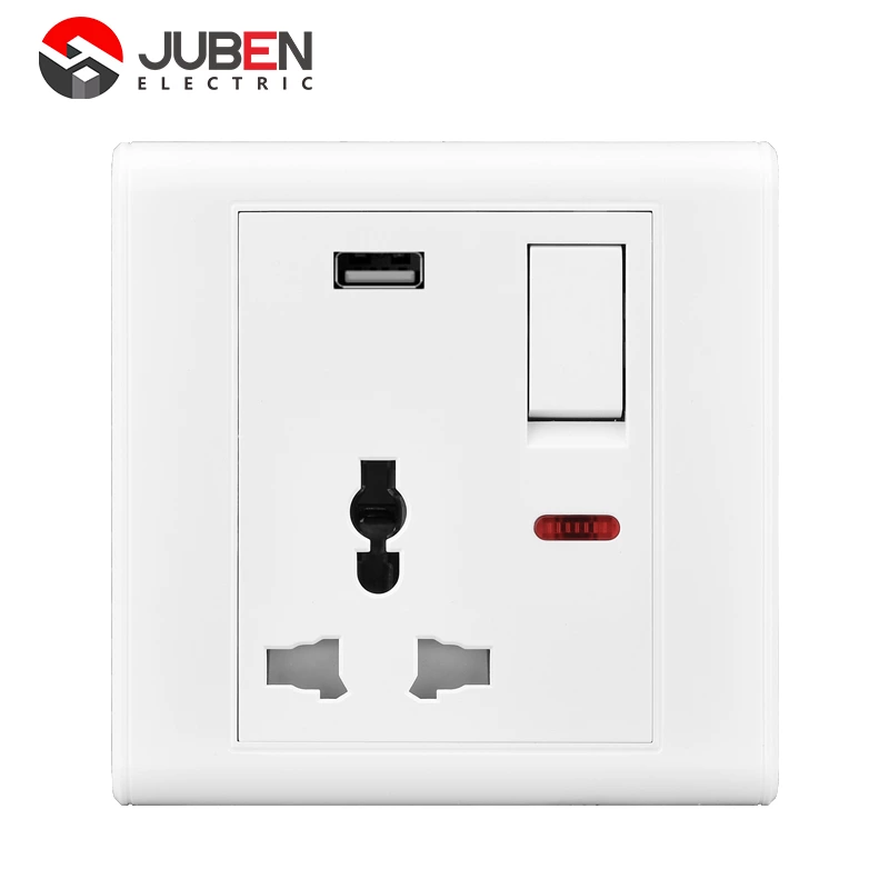 1 GANG+MF SOCKET+USB WITH INDICATOR