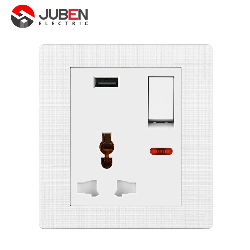 1 GANG+MF SOCKET+USB WITH INDICATOR