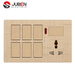 6 GANG SWITCH + MF SOCKET AND INDICATOR WITH DIMMER PROVISION