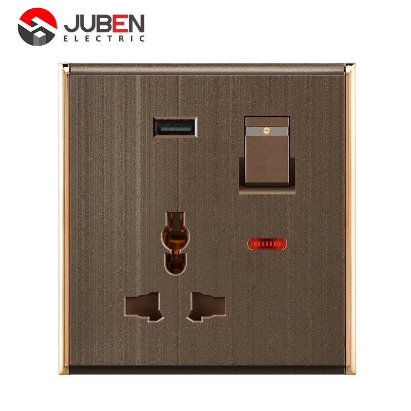 1 GANG+MF SOCKET+USB WITH INDICATOR