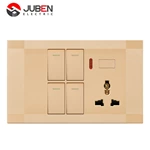 4 GANG SWITCH + MF SOCKET AND INDICATOR WITH DIMMER PROVISION