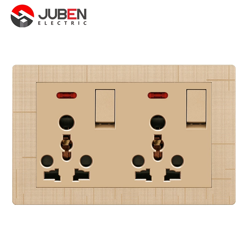 2 GANG + DOUBLE UNIVERSAL SOCKET + INDICATOR