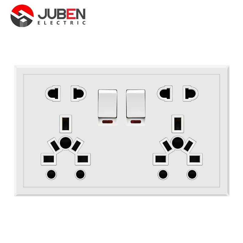 2 GANG DOUBLE UNIVERSAL  SOCKET INDICATOR
