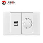 16A GERMANY SOCKET   2 GANG 2.1 A  USB SOCKET