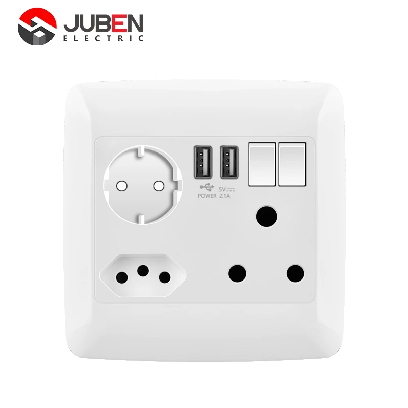 2 GANG 16A SOCKET  EURO SOCKET BRAZIL SOCKET 2 USB
