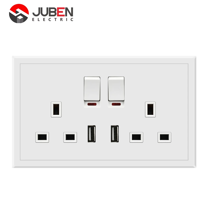 DAUBLE 13A FLAT SOCKET  2 USB