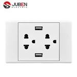 DOUBLE THAILAND 3 POLE SOCKET 2 GANG 2.1A USB SOCKET