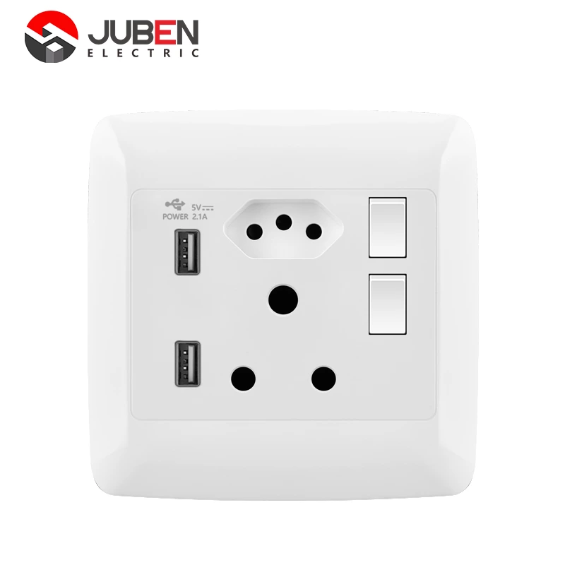 2 GANG 16A SOCKET BRAZIL SOCKET 2 USB