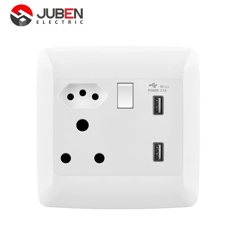 1 GANG 16A SOCKET BRAZIL SOCKET 2 USB