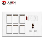 6 GANG SWITCH MFSOCKET AND INDICATOR WITH DIMMER