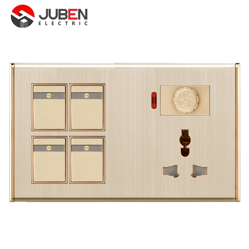 4 GANG SWITCH MFSOCKET AND INDICATOR WITH DIMMER