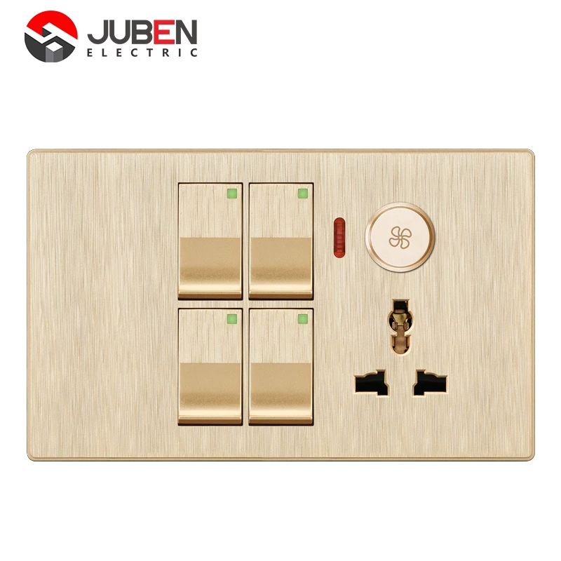 4 GANG SWITCH MFSOCKET AND INDICATOR WITH DIMMER