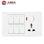 6 GANG SWITCH MFSOCKET AND INDICATOR WITH DIMMER
