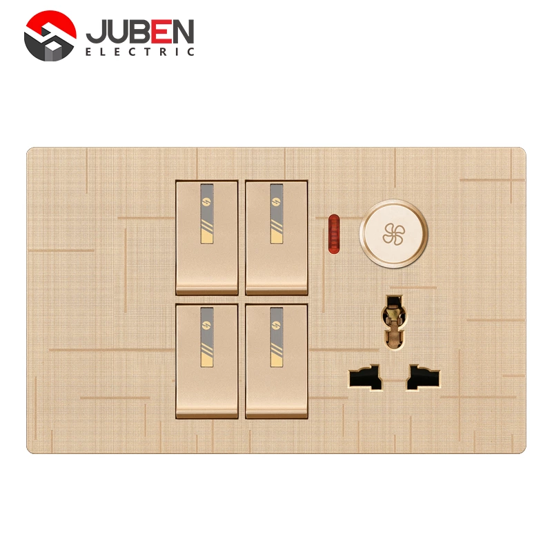 4 GANG SWITCH MFSOCKET AND INDICATOR WITH DIMMER