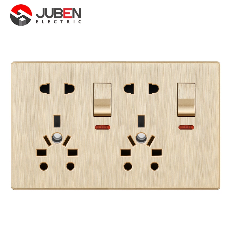 2 GANG + DOUBLE UNIVERSAL SOCKET + INDICATOR