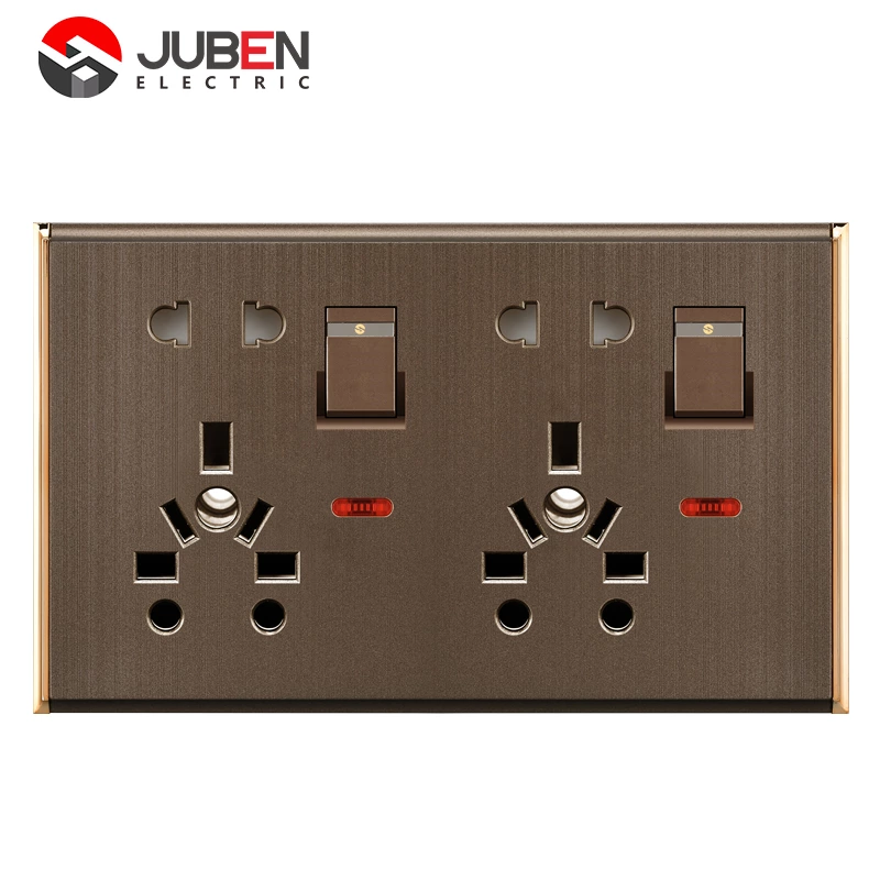 2 GANG + DOUBLE UNIVERSAL SOCKET + INDICATOR