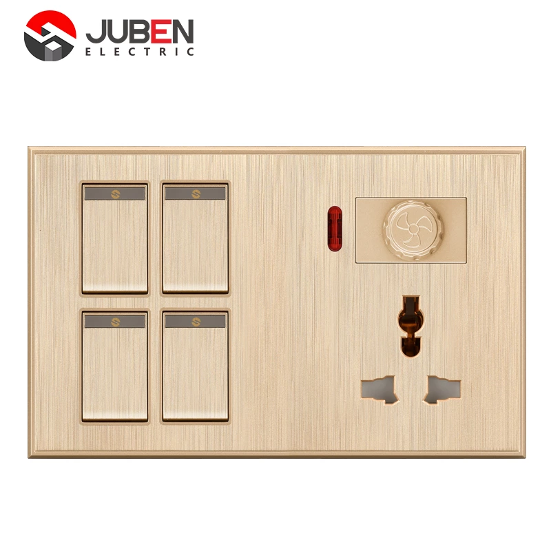 4 GANG SWITCH MFSOCKET AND INDICATOR WITH DIMMER
