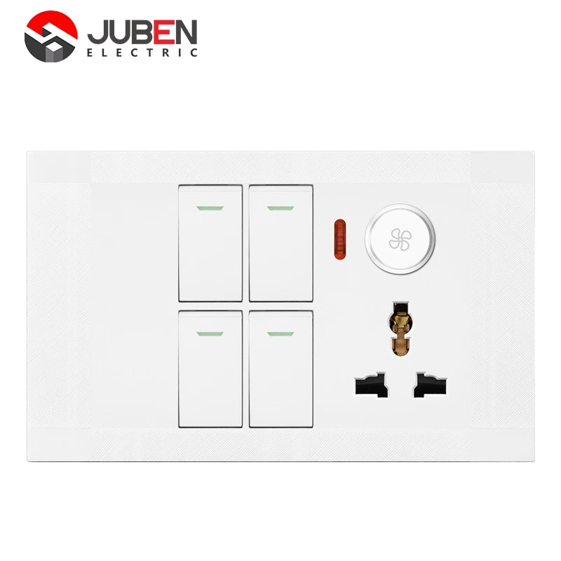 4 GANG SWITCH MFSOCKET AND INDICATOR WITH DIMMER