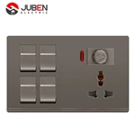 4 GANG SWITCH MFSOCKET AND INDICATOR WITH DIMMER