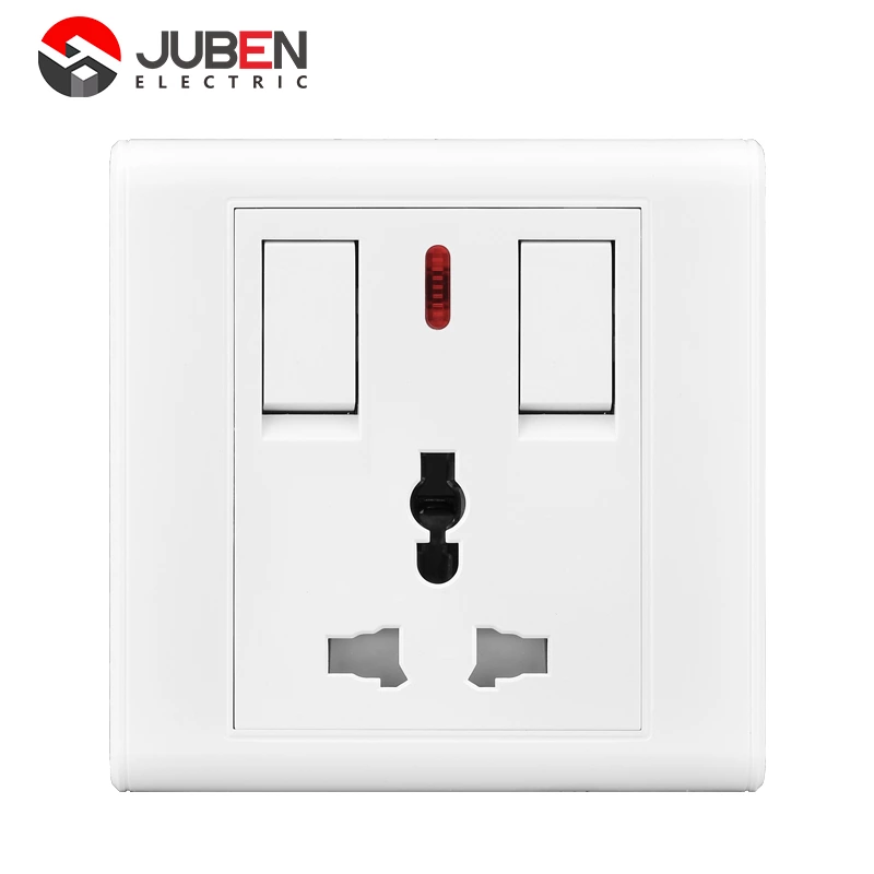 2 gang mf socket with indicator