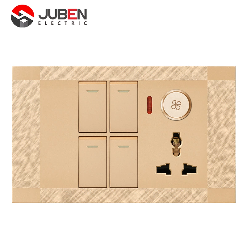 4 GANG SWITCH MFSOCKET AND INDICATOR WITH DIMMER