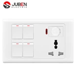 4 GANG SWITCH MFSOCKET AND INDICATOR WITH DIMMER