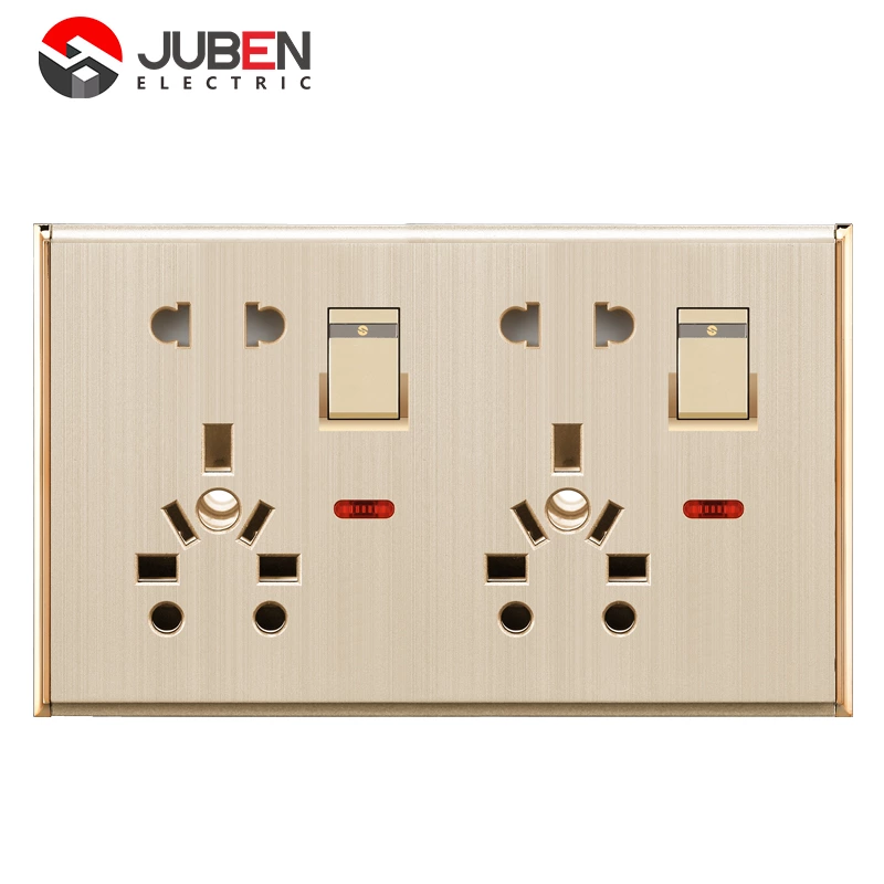2 GANG + DOUBLE UNIVERSAL SOCKET + INDICATOR