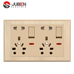 2 GANG + DOUBLE UNIVERSAL SOCKET + INDICATOR