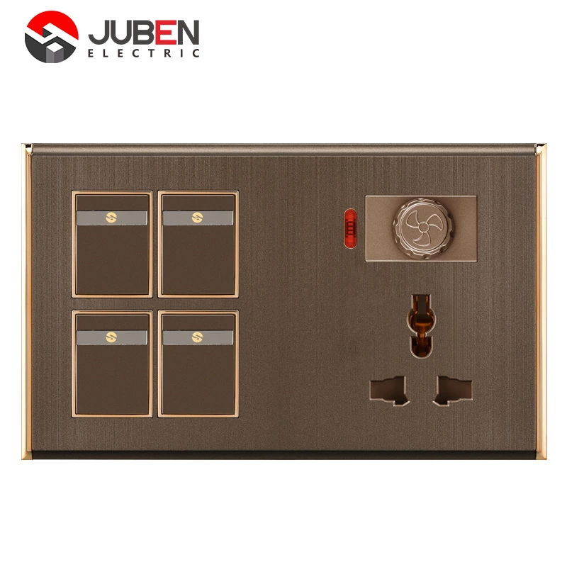 4 GANG SWITCH MFSOCKET AND INDICATOR WITH DIMMER