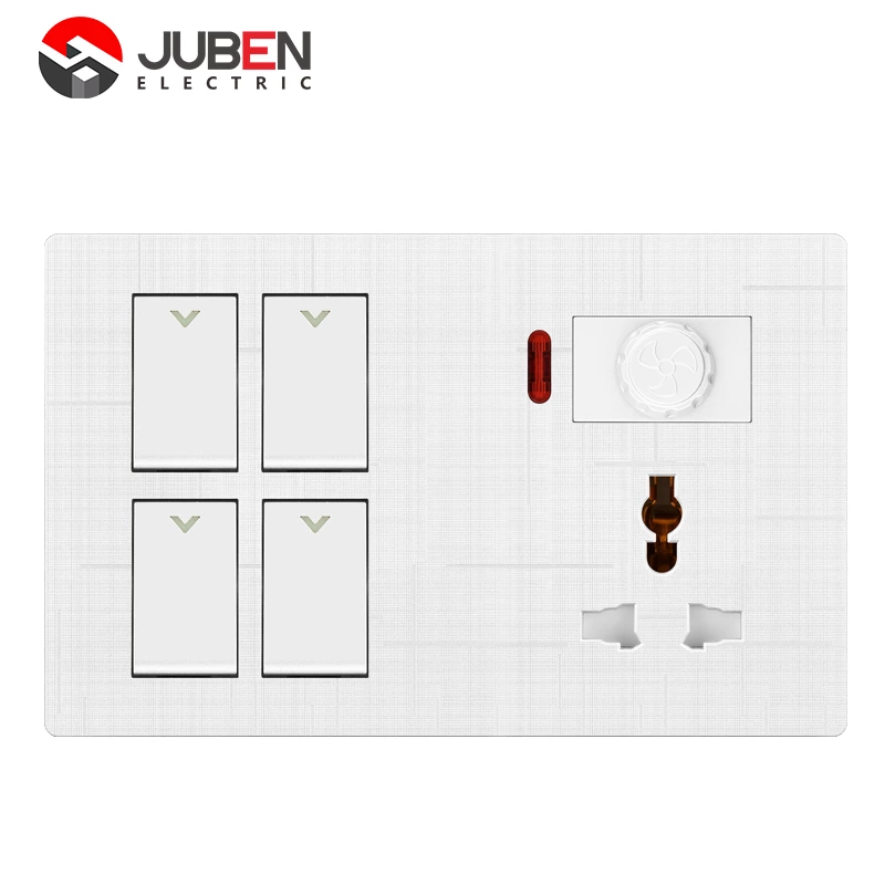 4 GANG SWITCH MFSOCKET AND INDICATOR WITH DIMMER