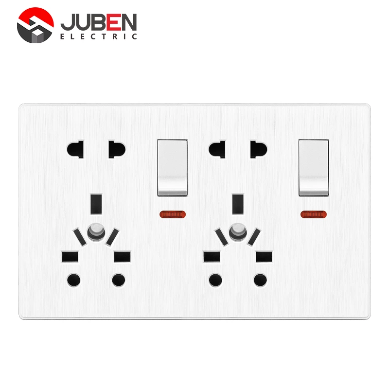 2 GANG + DOUBLE UNIVERSAL SOCKET + INDICATOR