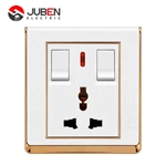 2 GANG MF SOCKET WITH INDICATOR