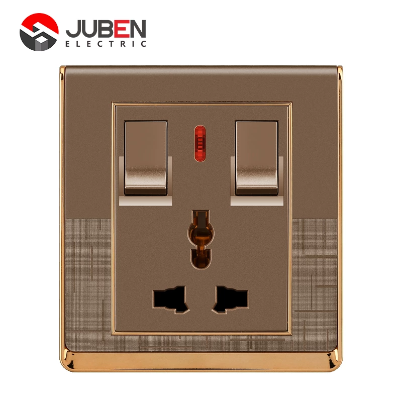 2 GANG MF SOCKET WITH INDICATOR