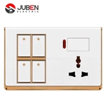 4 GANG SWITCH MF SOCKET AND INDICATOR WITH DIMMER PROVISION