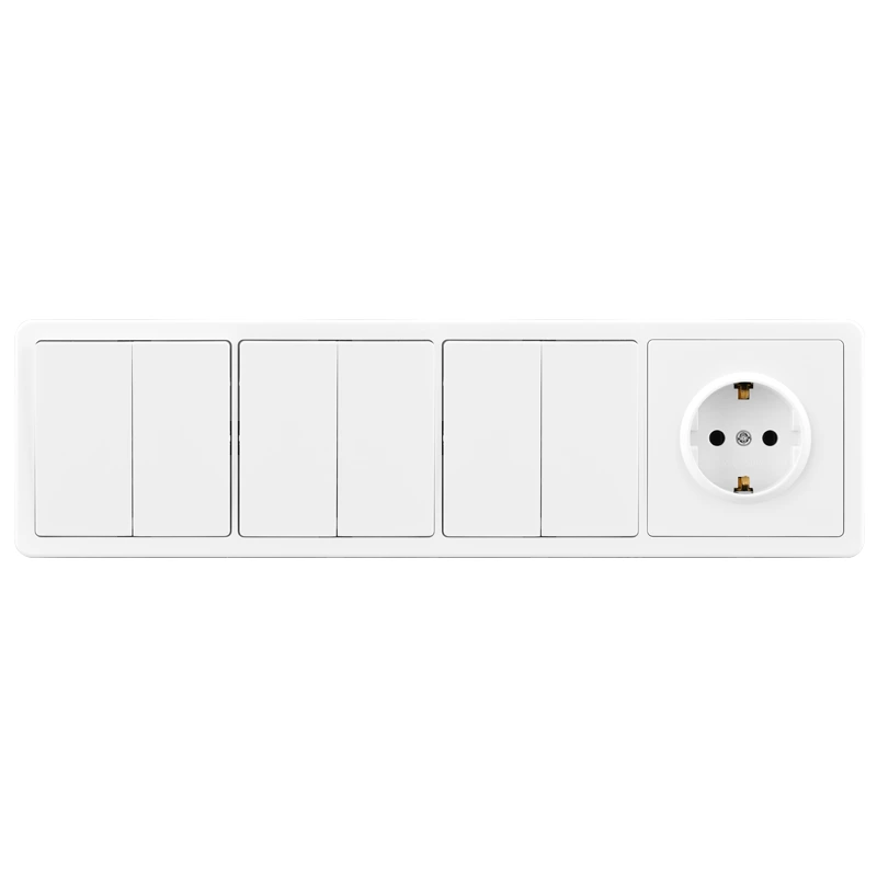 6 GANG 1 WAY SWITCH EUROPEAN SOCKET