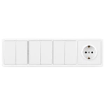 6 GANG 1 WAY SWITCH EUROPEAN SOCKET