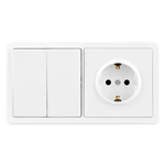 2 GANG 1 WAY SWITCH EUROPEAN SOCKET