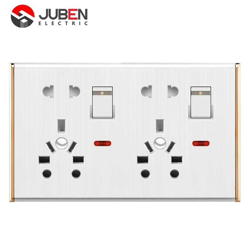 2 GANG + DOUBLE UNIVERSAL SOCKET + INDICATOR