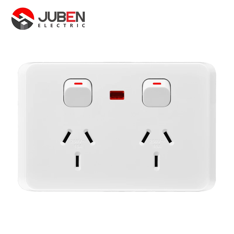 15A HORIZONTAL DOUBLE POWER POINTS W NEON