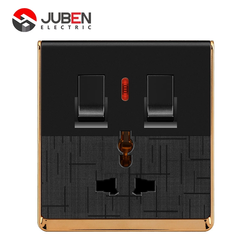 2 GANG MF SOCKET WITH INDICATOR