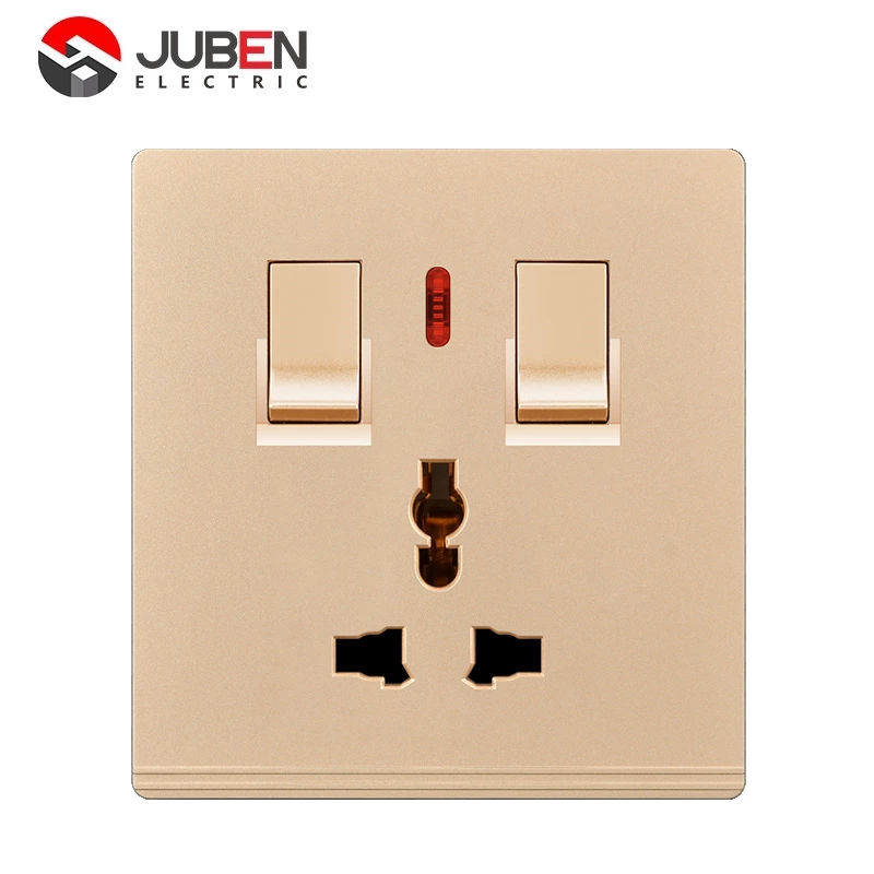 2 GANG MF SOCKET WITH INDICATOR