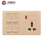 4 GANG SWITCH MF SOCKET AND INDICATOR WITH DIMMER PROVISION