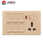 6 GANG SWITCH MFSOCKET AND INDICATOR WITH DIMMER