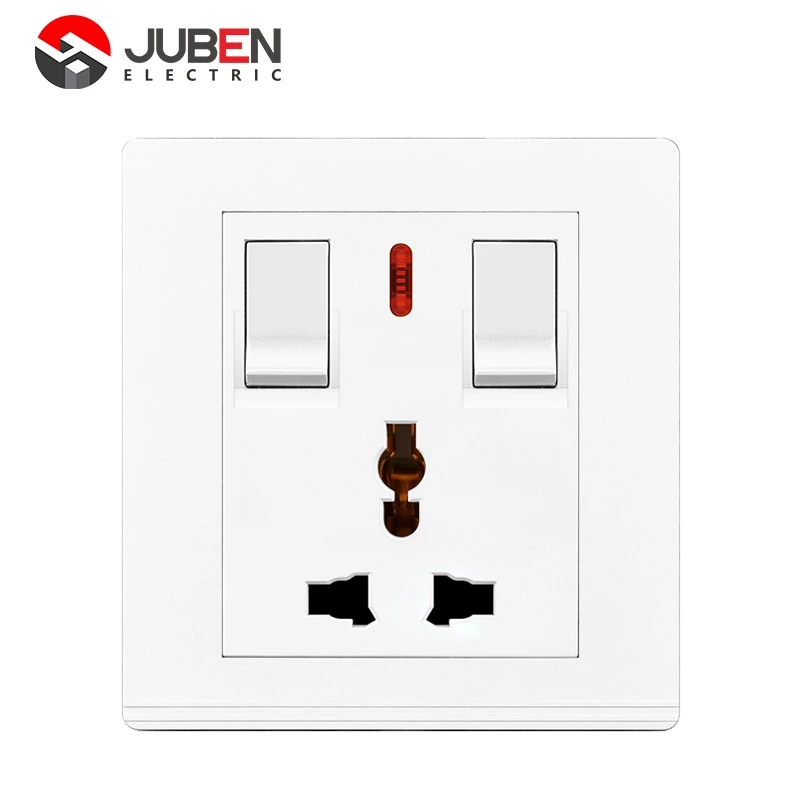2 GANG MF SOCKET WITH INDICATOR