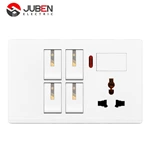 4 GANG SWITCH MF SOCKET AND INDICATOR WITH DIMMER PROVISION